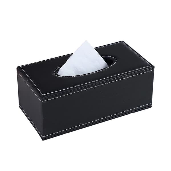 25cm*14cm*11cm, Hemmakontor Svart Läder Rektangulär Pappershållare