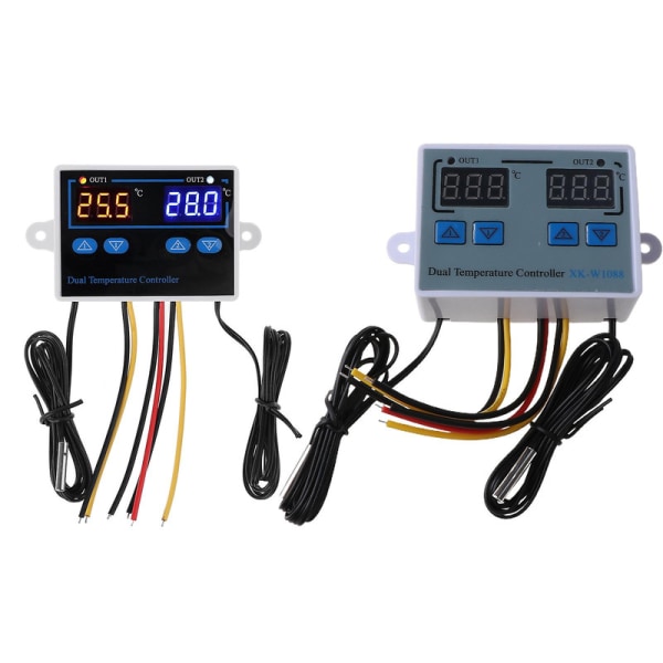 Dobbel digital termostat temperaturregulator for industrielt utstyr（12V