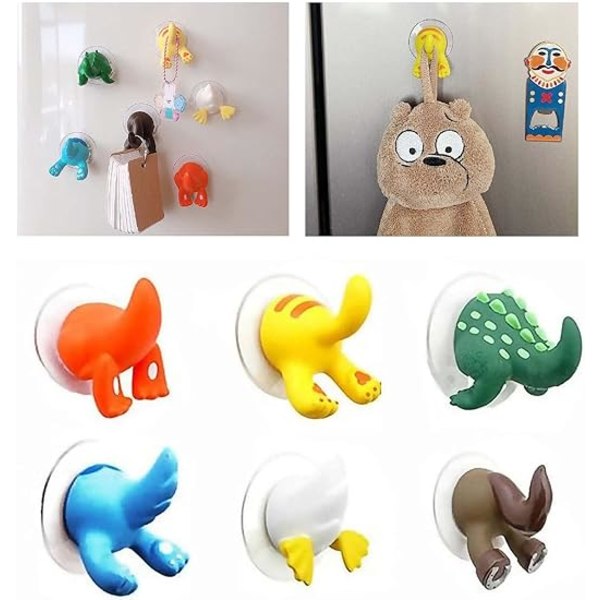 6 sugekopper til dyre kroge, ingen boring nødvendig, sugekopper