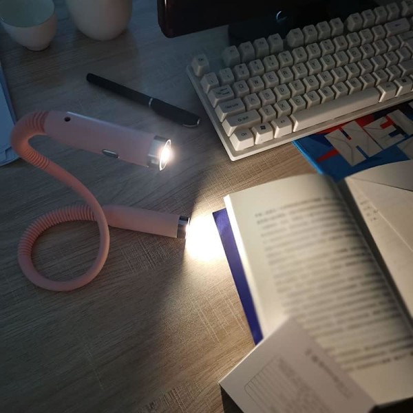 Nacklampa, LED-läslampa, bärbar, hopfällbar, studielampa, sängläslampa, 3 ljusstyrkenivåer