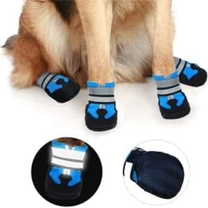 2 stk. Hundeboots, Vanntett Hundesko med Refleksstropper,