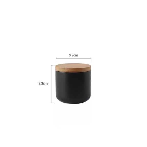 Krydderidåse 3 stk (Sort) Te- og Kaffebeholder Keramik Biskuit