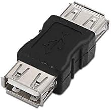 USB 2.0 -sovitin, A/F-A/F, naaras-naaras, musta