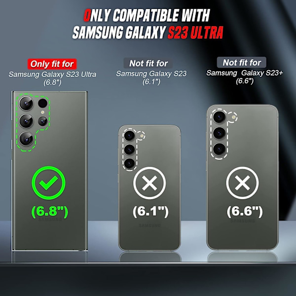 Fodral för Samsung Galaxy S23 Ultra 5G 6.8\" (INTE för Samsung S23/S23 Plus), Glidande Kameraskyddande Hård PC Silikon Stötskyddande Bumper Case för Samsung S23 Ultra, Rosa