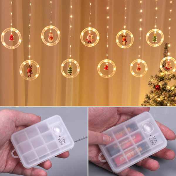 Julelys, 10 Trælys 120 LED Julepynt Indendørs, Batteridrevet Julevindueslys 9,8