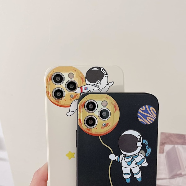 Yhteensopiva iPhone 15 Pro Max:n kanssa - söpö kotelo, piirretty astronautti avaruusplaneetta-design, tyylikäs puskurikuori, pehmeä TPU