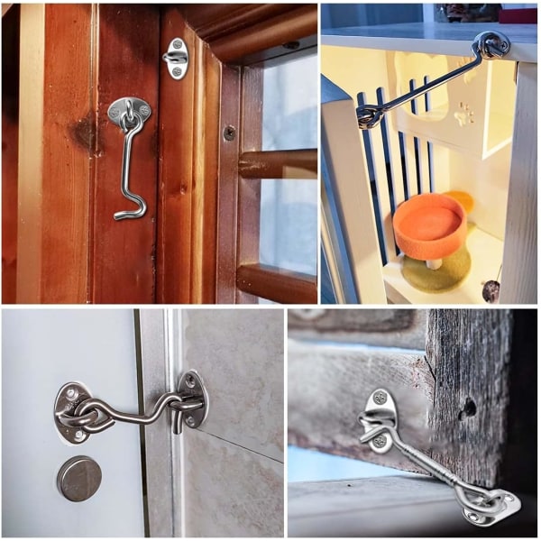 Port Latch 4 stk., Dørgrebskrog, 4 tommer Rustfrit Stål