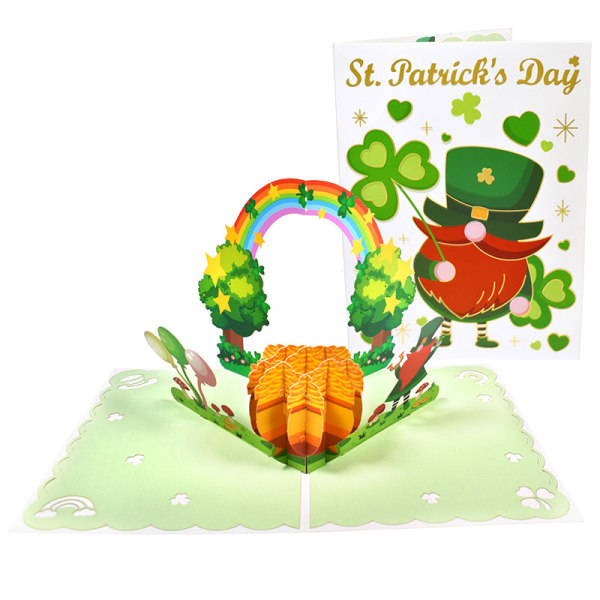 Kreativt premium 3D St. Patrick's Day lykønskningskort på tværs af grænserne