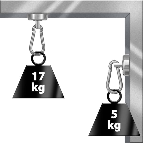 Stark Magnetisk Karabinkrok, 4 st Neodymmagneter med Rotering