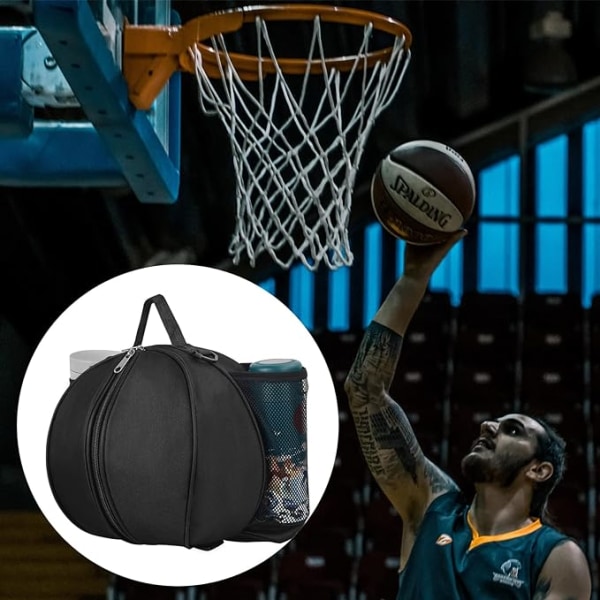 1 svart basketväska, sportväska med fickor, bärbar