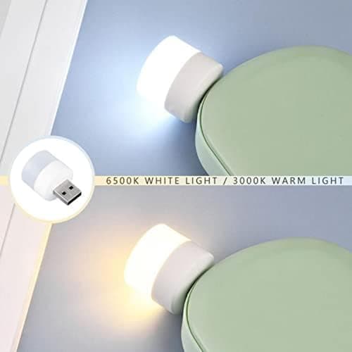 USB-plugglampe Datamaskin Mobil Strømlading USB Liten Boklampe LED Øyevern Leselys Liten Rund Lys