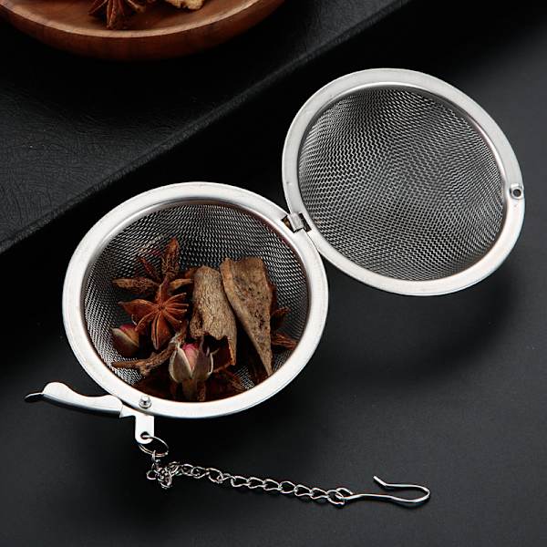 Sæt med 1 rustfrit stål te-infuser med forlænget kæde-krog