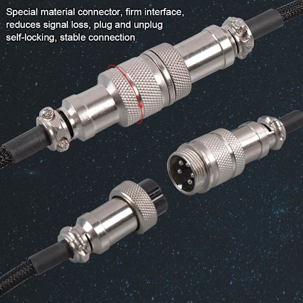 Spiral USB-C-kabel for spilltastaturer