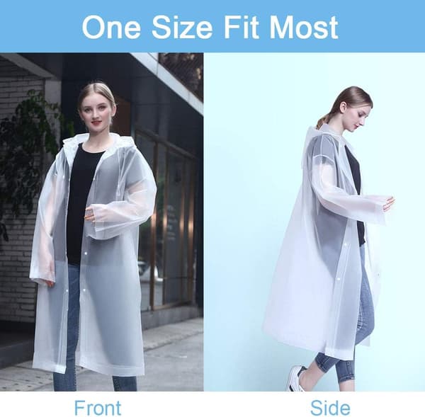 Regnponcho, 2 stk. Regnponcho, Genanvendeligt Poncho EVA Material,