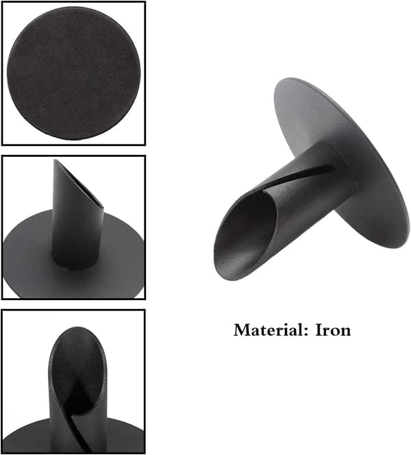 Set med 4 stycken ljusstakar i metall, retro-stil