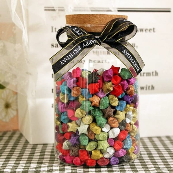 20 farger 800 ark glitrende diamant folding star papirsett