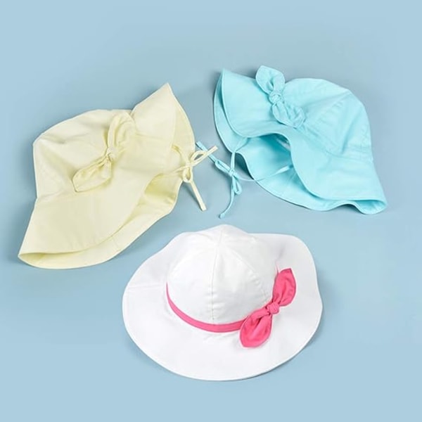 Hvit+Rosa Sommer Solhatt for Gutter og Jenter - 0-6 År Gammel Sol