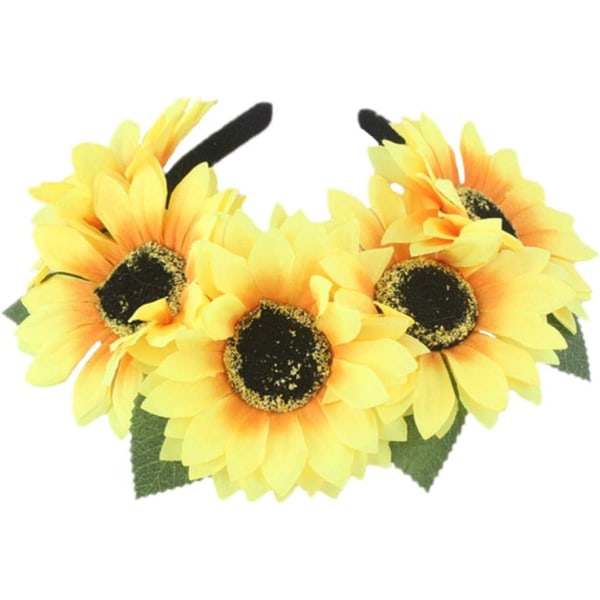 1 st solroshuvud med blomsterdiadem, damblomster