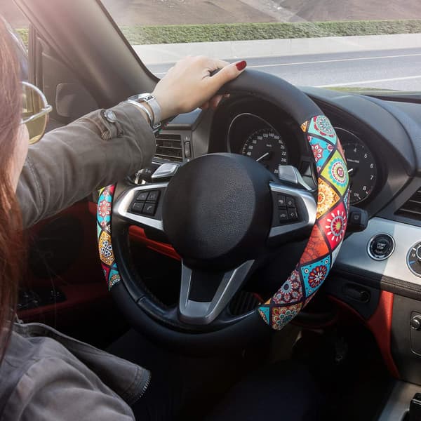 Rattskinn Deksel med Mandala Mønster i Mikrofiber for Bil