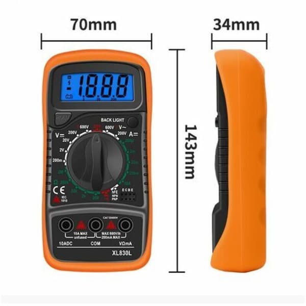 LCD Digital Multimeter, Høj Kvalitet Voltmeter Amperemåler Ohmmeter,