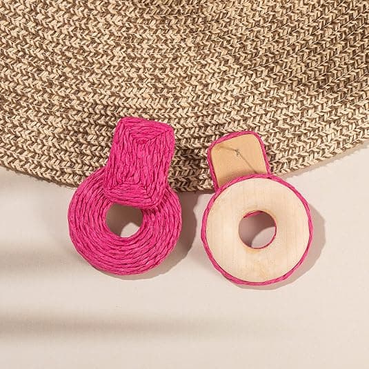 Statement Raffia Øreringe Søde Boho Øreringe Rattan Dangle Øreringe