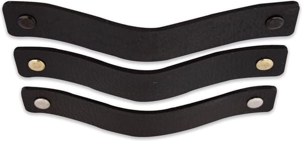 Læderhåndtag til Møbler - 3 stk - 13,5 x 2,5 cm -