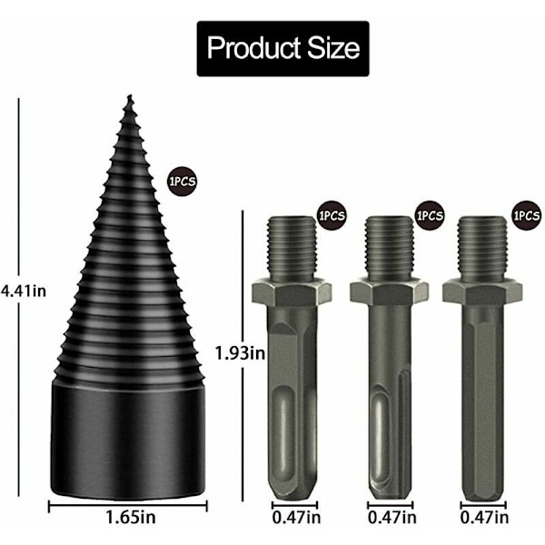 Vedklyvare, 42 mm träklyvare borr, konisk träklyvare