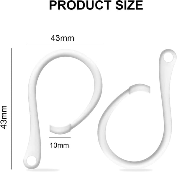 Sæt med 4 par anti-tab silicone ørehooks kompatibel med