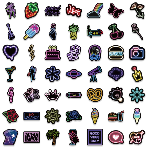 Neon Sticker [100stk] Graffiti Cool Stickers Vinyl Mode