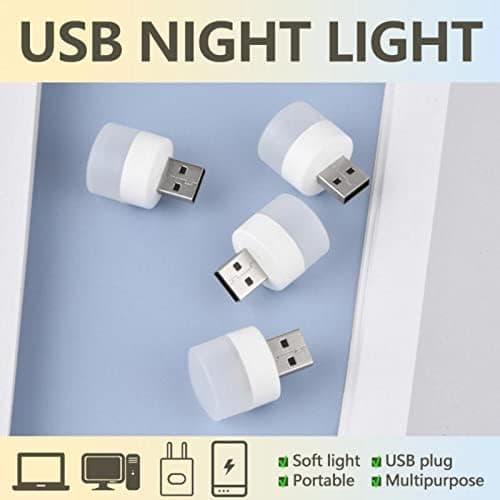 USB-plugglampe Datamaskin Mobil Strømlading USB Liten Boklampe LED Øyevern Leselys Liten Rund Lys