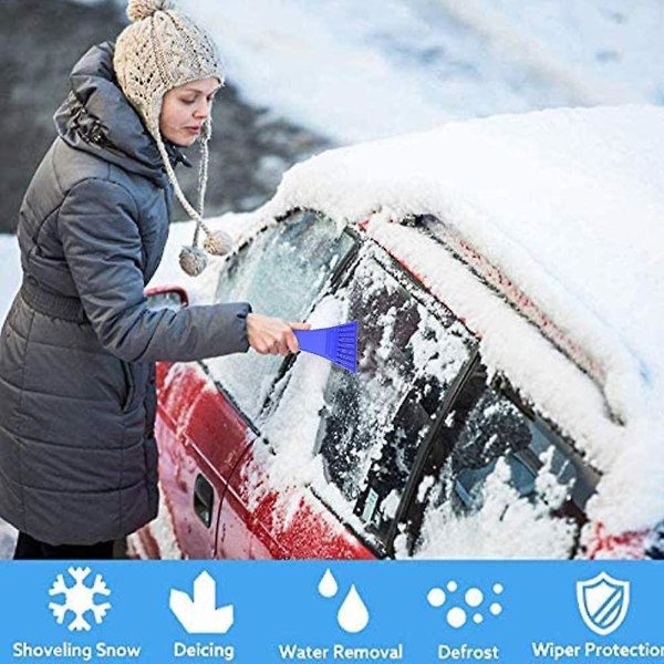 3 stk. bilsnøskuffe, bilsnøskuffe isskrape rengjøringsverktøy for kjøretøy frontrute autofjerner rengjøringsmiddel vinter bilaccessories fjerning