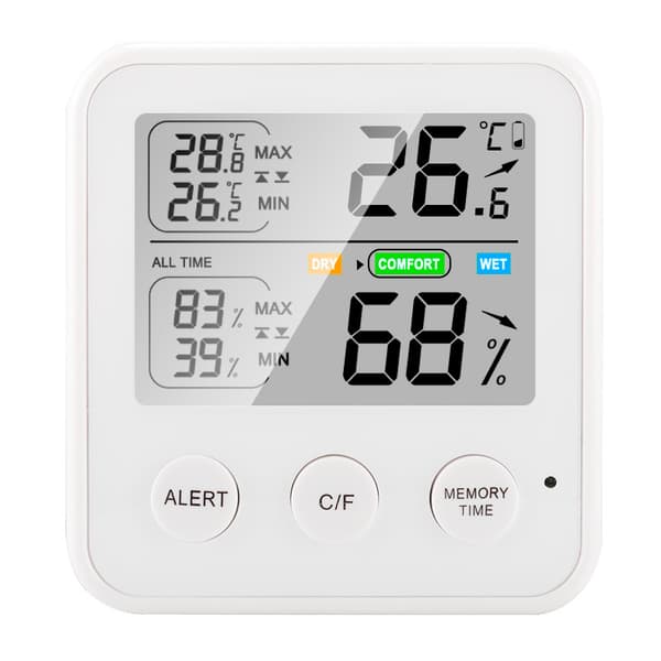 1 Hvid Digital Termometer, Indendørs Termometer, Høj