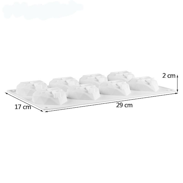 1 stk. silikoneform til konditori, chokolade, kage, slik, mini kage, slip-let form til køkkenbageri