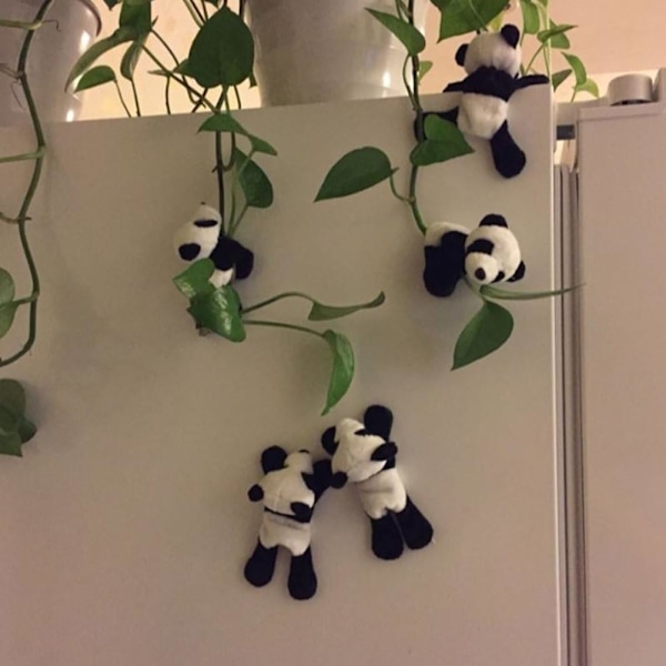 1 stk Kreativ Tegneserie Myk Plysj Panda Kjøleskap Magnet 3D Kjøleskap Magnetiske Klistremerker Kontor Whiteboard Klistremerker Barn Julegaver Kjøleskap Melding Holder Hjemmedekor Svart + Hvit