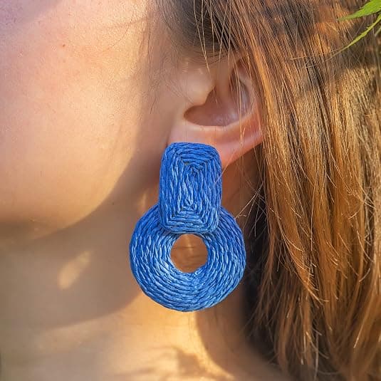 Statement Raffia Øreringe Søde Boho Øreringe Rattan Dangle Øreringe
