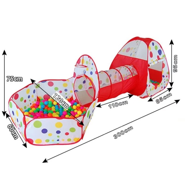 Barnens Tunnel Pop Up Tält Leksakshus och Pool