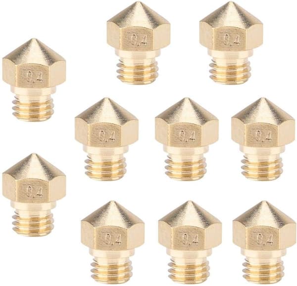 10 stk 3D-printerekstruderdysser, MK10 Messing Printhead-dyse