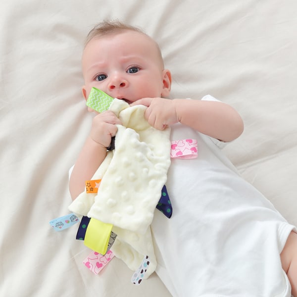 Baby Sikkerhetsteppe (Beige), Taggteppe, 25*25cm Koselig
