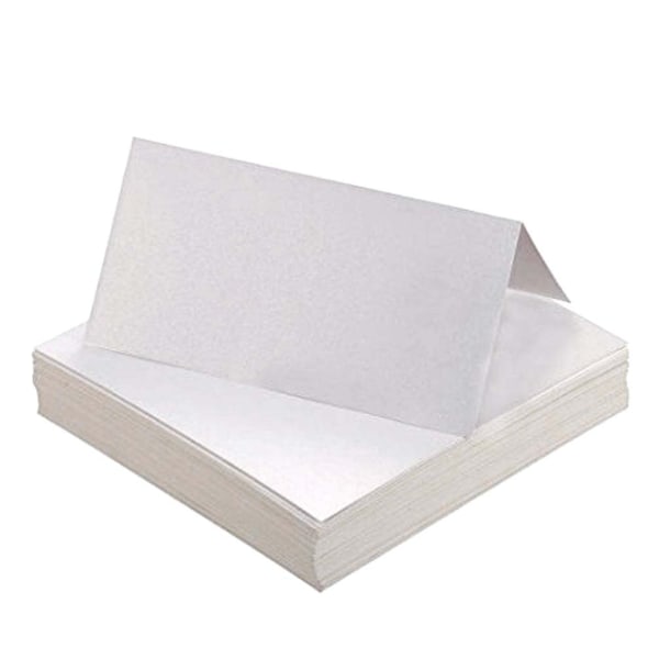 50 stk Blanke Hvite Plasskort, 10x10cm Foldsomme Bryllupsplasskort