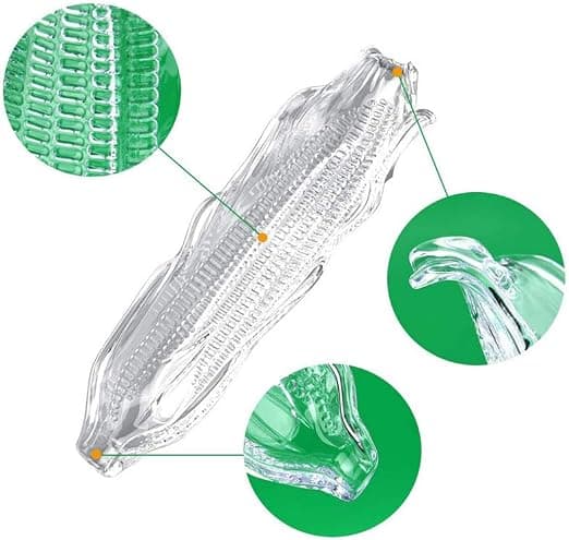 Sett med 2 klare plastmaisbrett for maiskolber