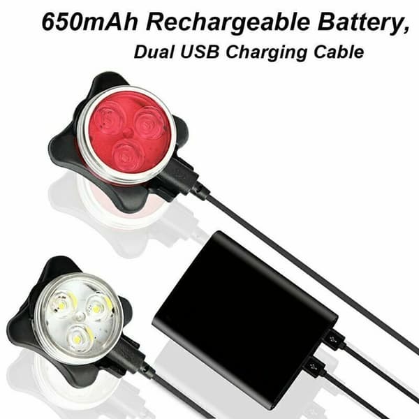 2 stk Super Lys Mini Model USB Genopladelig Cykel Forlygte
