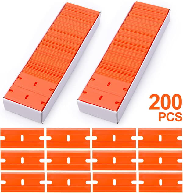 200 stk Skrapere Razor Blades Sett Dobbeltkant Plastblad