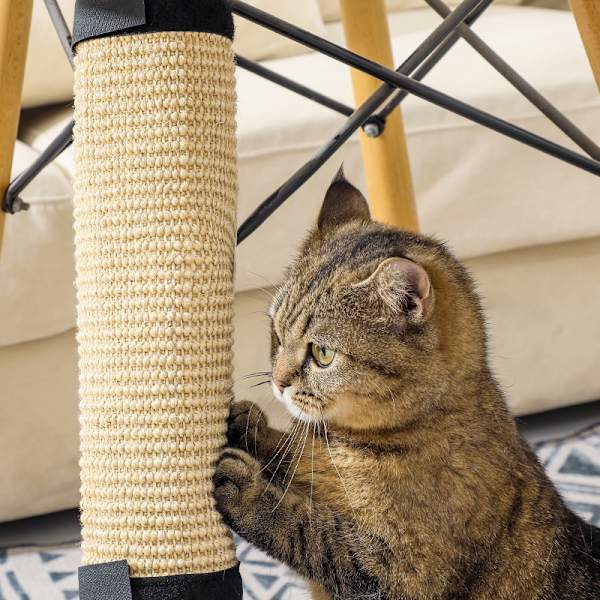 Enkelt stykke naturbeige sisal ridsematte, til at beskytte benene