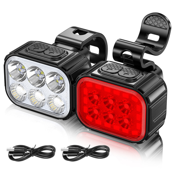 Two-piece set (front light + tail light) light bike gear super