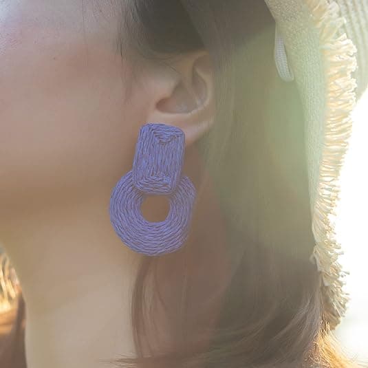 Statement Raffia Øreringe Søde Boho Øreringe Rattan Dangle Øreringe