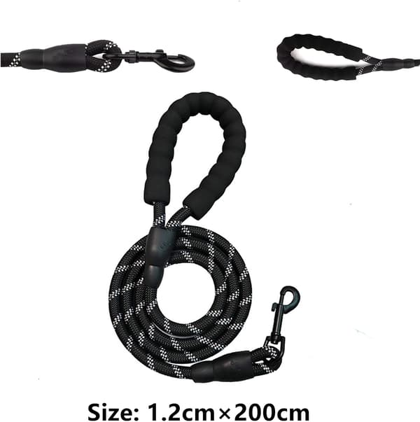 1 stk (Sort, 2m) Hundelead egnet til små hunde, mellemstore hunde