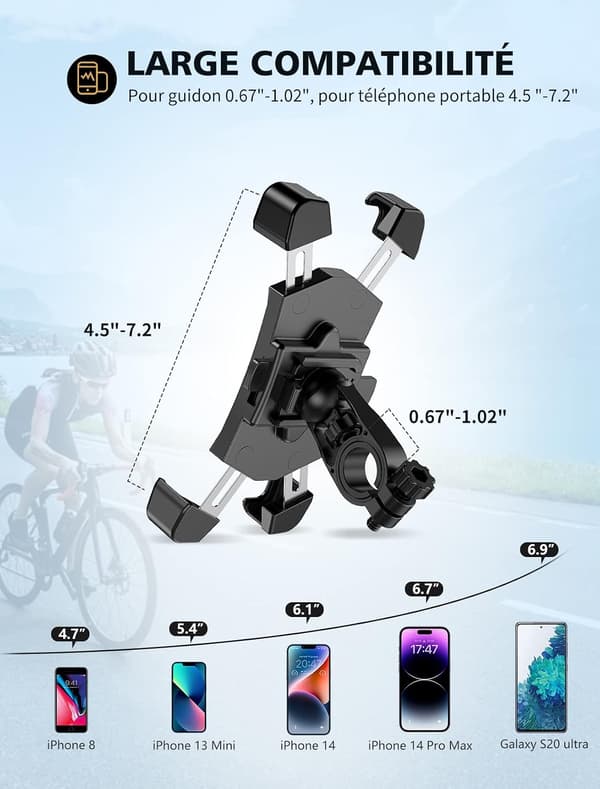360° mobiltelefonholder, anti-vibrations rustfrit stål