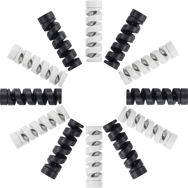 12 stk (Sort, Grå) Type-C Opladerkabelbeskytter, Fleksibel