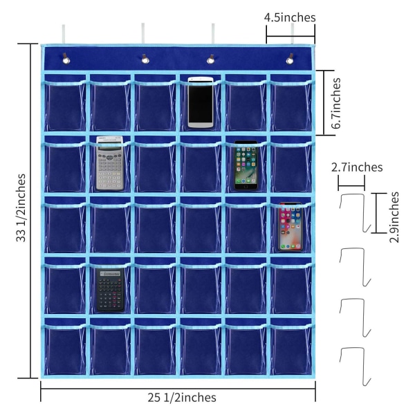 Induktionshängande väska med 30 fack, transparent mobiltelefon