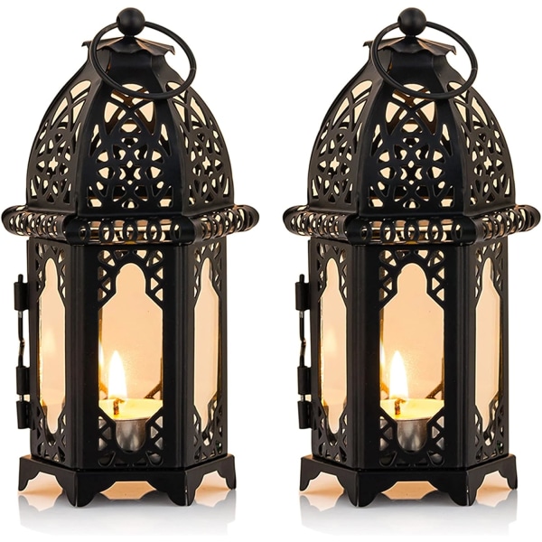 2 st marockansk stil ljuslykta - litet värmeljus